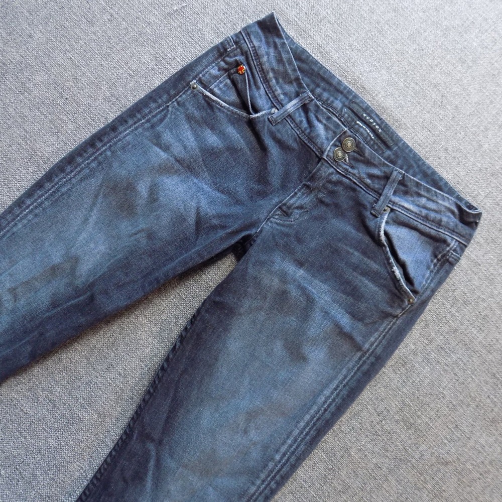 Hudson Skinny Jeans Women 27 Dark Wash Good Double Button Stretch Made in USA